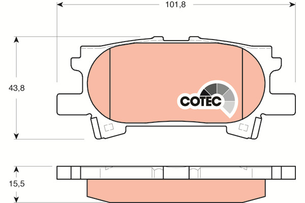 Klocki hamulcowe - komplet, COTEC GDB3339 TRW