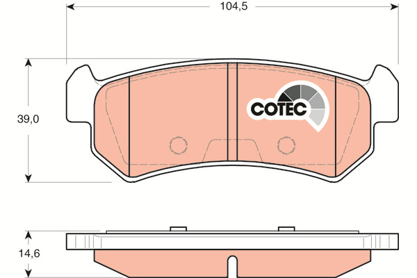 Klocki hamulcowe - komplet, COTEC GDB3348 TRW