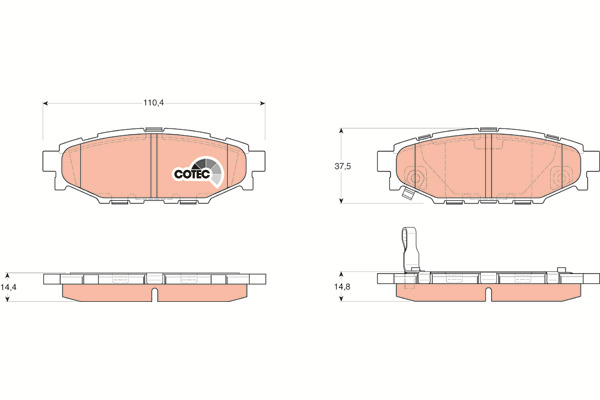 Klocki hamulcowe - komplet, COTEC GDB3373 TRW