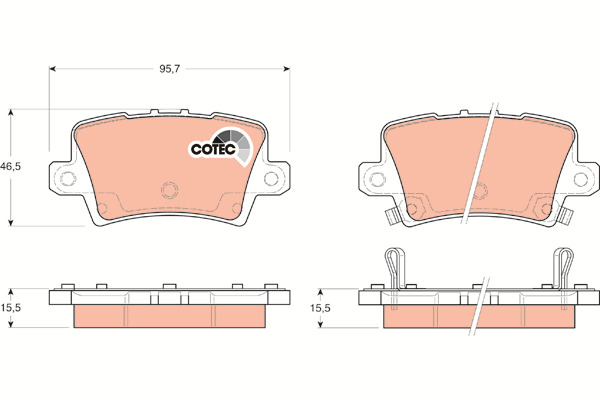 Klocki hamulcowe - komplet, COTEC GDB3408 TRW