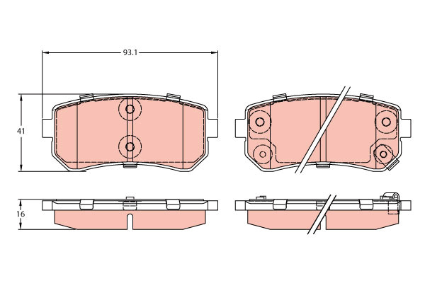 Klocki hamulcowe - komplet, COTEC GDB3421 TRW