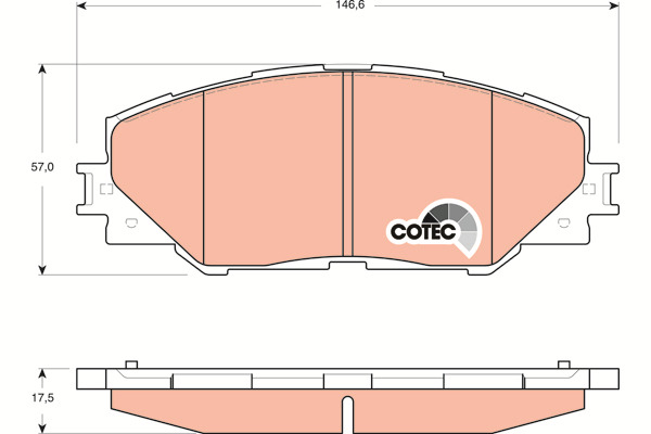 Klocki hamulcowe - komplet, COTEC GDB3424 TRW