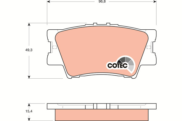 Klocki hamulcowe - komplet, COTEC GDB3426 TRW