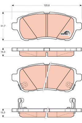 Klocki hamulcowe - komplet, COTEC GDB3437 TRW