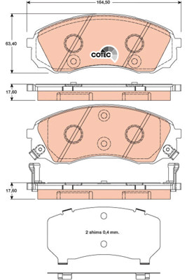 Klocki hamulcowe - komplet, COTEC GDB3448 TRW