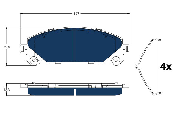 Klocki hamulcowe - komplet, ELECTRIC BLUE GDB3484BTE TRW