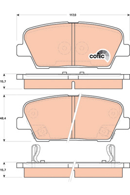 Klocki hamulcowe - komplet, COTEC GDB3499 TRW