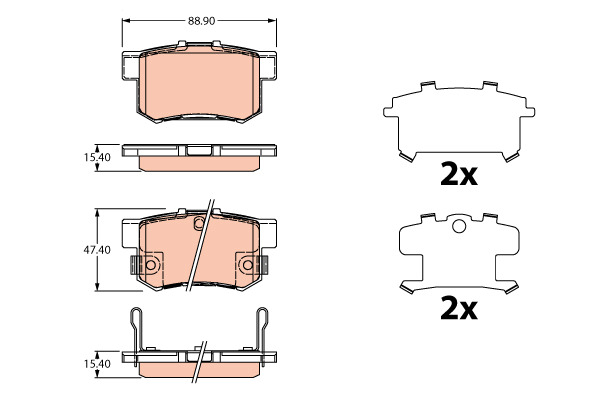 Klocki hamulcowe - komplet GDB3516 TRW