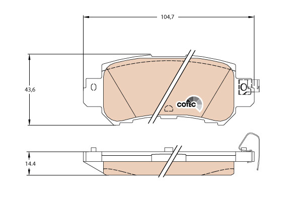 Klocki hamulcowe - komplet, COTEC GDB3539 TRW