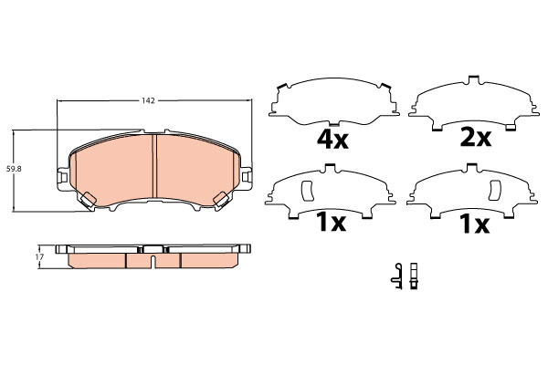 Klocki hamulcowe - komplet GDB3622 TRW