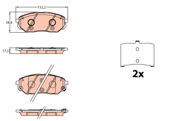 Klocki hamulcowe - komplet GDB3638 TRW