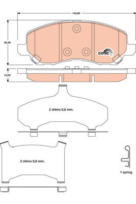 Klocki hamulcowe - komplet, COTEC GDB4142 TRW
