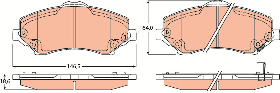 Klocki hamulcowe - komplet, COTEC GDB4605 TRW