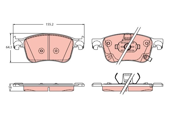 KLOCKI HAM. FORD T. FOCUS 1,0-2,3 18- GDB2342 TRW