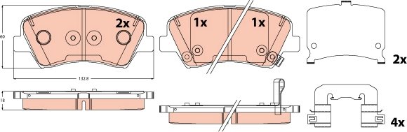 Klocki hamulcowe kpl. GDB2510 TRW