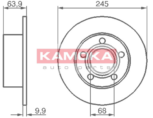 Tarcza hamulcowa, KAMOKA 103642 KAMOKA