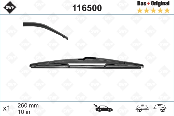 Pióro wycieraczki, DAS ORIGINAL REAR 116500 SWF