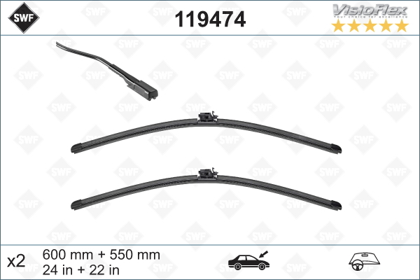 Pióro wycieraczki, ORIGINAL VISIOFLEX SET 119474 SWF
