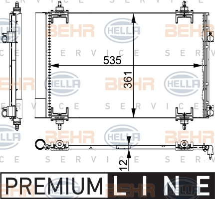 Chłodnica klimatyzacji - skraplacz, BEHR HELLA SERVICE *** PREMIUM LINE *** 8FC 351 317-561 HELLA