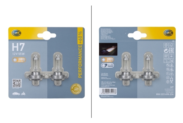 Żarówka, PERFORMANCE UP TO 60% 8GH 223 498-234 HELLA