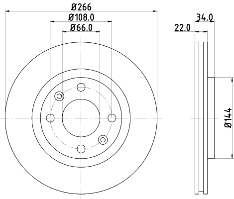 Tarcza hamulcowa, PRO 8DD 355 108-351 HELLA