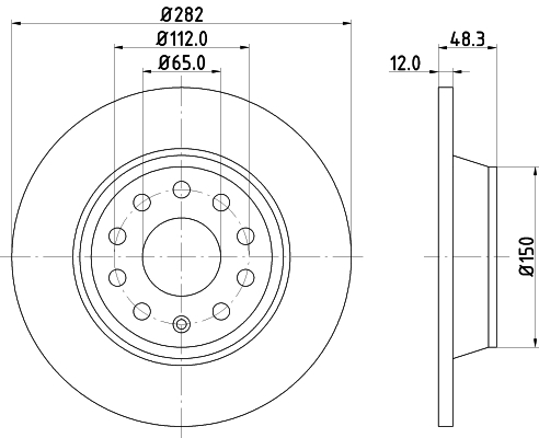 Tarcza hamulcowa, PRO 8DD 355 112-141 HELLA