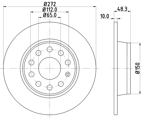 Tarcza hamulcowa, PRO 8DD 355 116-971 HELLA