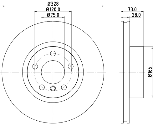 Tarcza hamulcowa, PRO High Carbon 8DD 355 129-631 HELLA