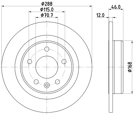 Tarcza hamulcowa, PRO 8DD 355 132-631 HELLA