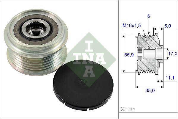 Alternator - sprzęgło jednokierunkowe 535 0222 10 INA