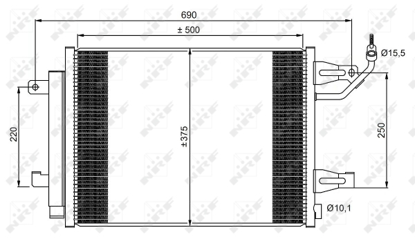 Chłodnica klimatyzacji - skraplacz, EASY FIT 350073 NRF