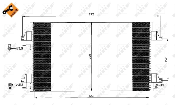 Chłodnica klimatyzacji - skraplacz, EASY FIT 35760 NRF