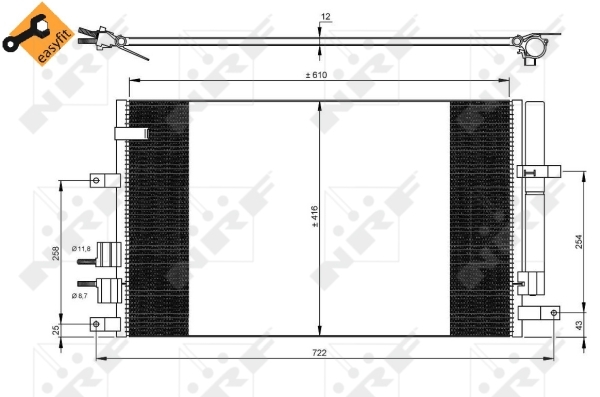 Chłodnica klimatyzacji - skraplacz, EASY FIT 35911 NRF