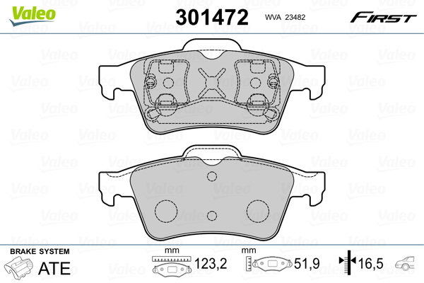 Klocki hamulcowe - komplet, FIRST 301472 VALEO