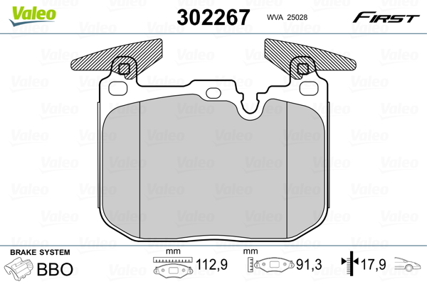 Klocki hamulcowe - komplet, FIRST 302267 VALEO