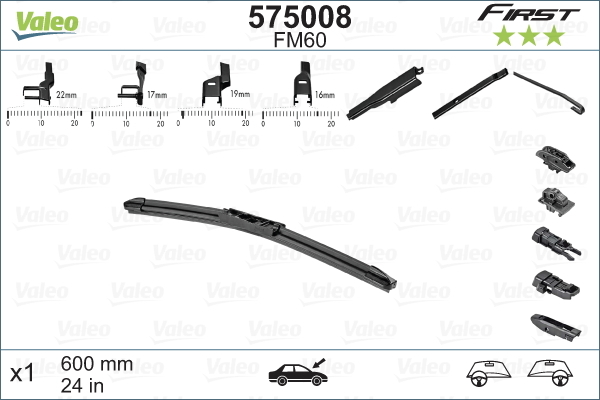 Pióro wycieraczki, FIRST MULTICONNECTION 575008 VALEO