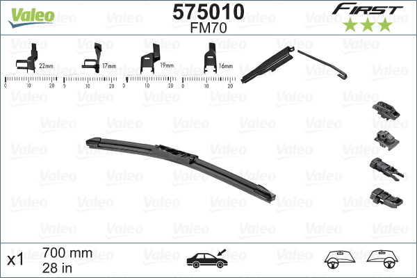Pióro wycieraczki, FIRST MULTICONNECTION 575010 VALEO