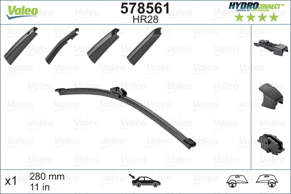 Pióro wycieraczki, HYDROCONNECT 578561 VALEO