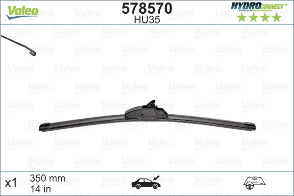 Pióro wycieraczki, HYDROCONNECT 578570 VALEO