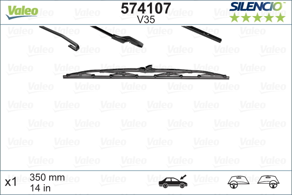 Pióro wycieraczki, SILENCIO CONVENTIONAL SINGLE 574107 VALEO