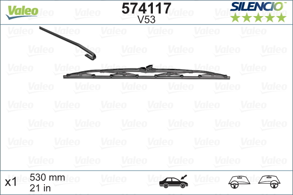 Pióro wycieraczki, SILENCIO CONVENTIONAL SINGLE 574117 VALEO