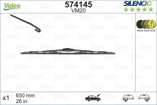 Pióro wycieraczki, SILENCIO CONVENTIONAL SINGLE 574145 VALEO