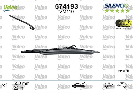 Pióro wycieraczki, SILENCIO CONVENTIONAL SINGLE 574193 VALEO