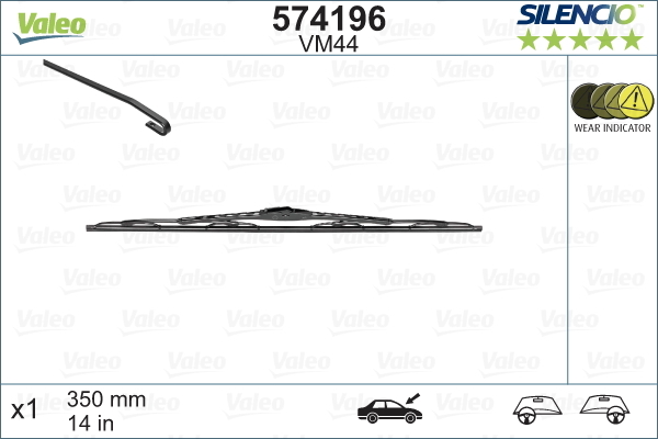 Pióro wycieraczki, SILENCIO CONVENTIONAL SINGLE 574196 VALEO