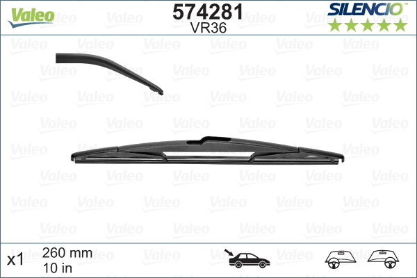 Pióro wycieraczki, SILENCIO REAR 574281 VALEO