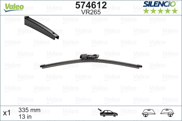 Pióro wycieraczki, SILENCIO REAR 574612 VALEO