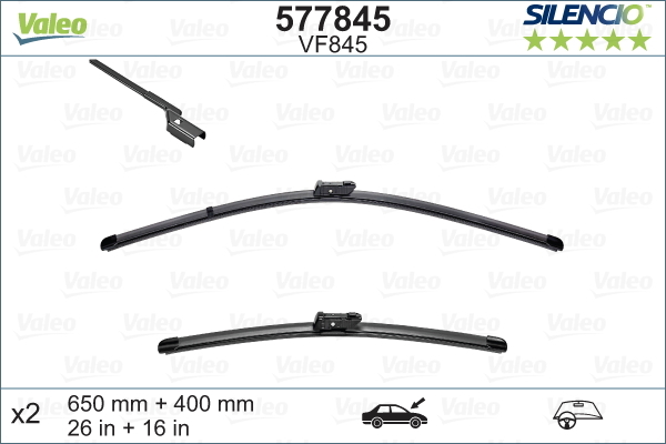 Pióro wycieraczki, SILENCIO FLAT BLADE SET 577845 VALEO