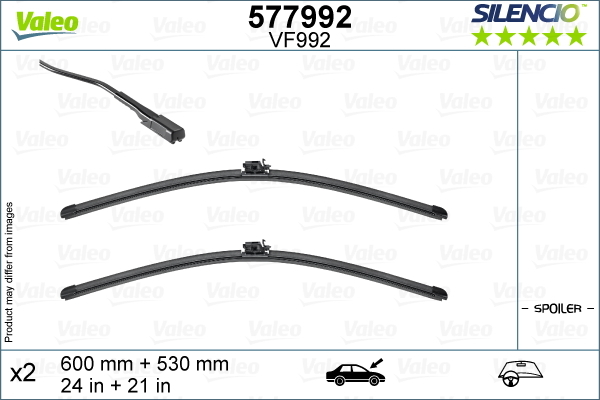 Pióro wycieraczki, SILENCIO FLAT BLADE SET 577992 VALEO