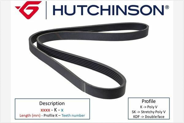Pasek klinowy wielorowkowy 1072 K 4 HUTCHINSON
