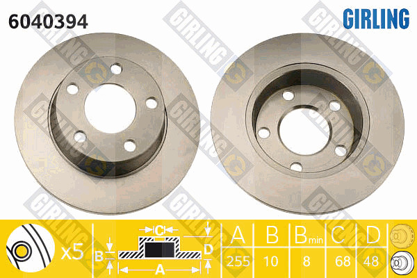 Tarcza hamulcowa 6040394 GIRLING